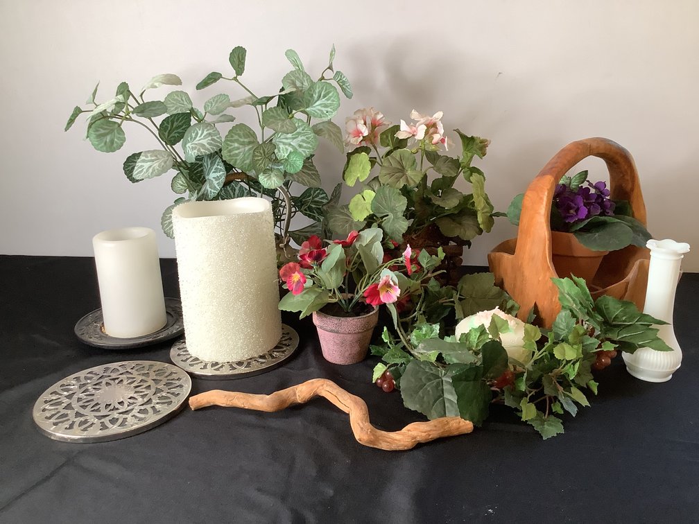 Faux Flowers/Greenery and Candles