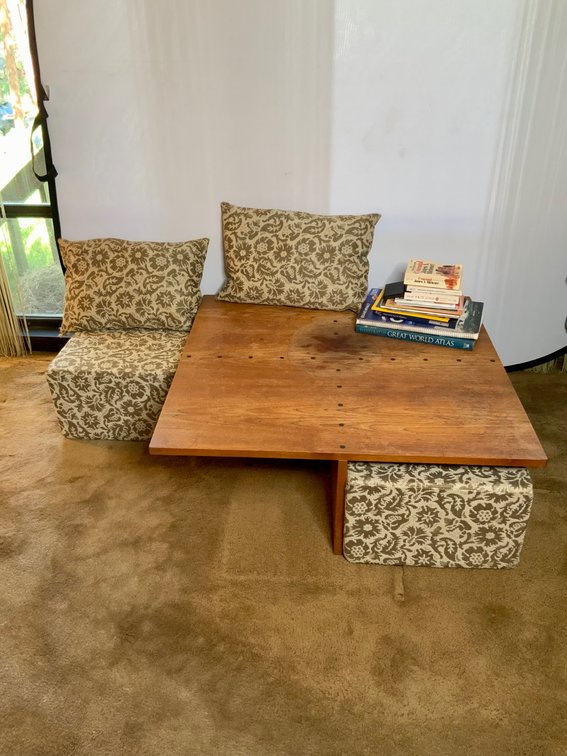 Unique Danish Made Vintage Teak Coffee Table with Seating 