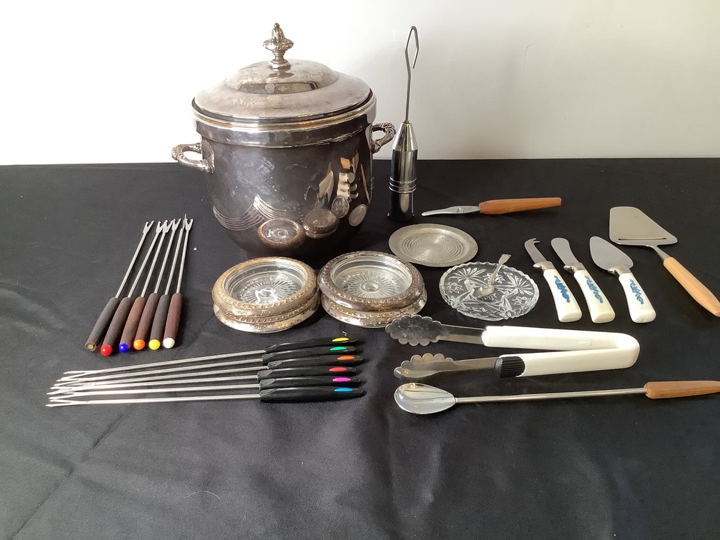 Gorham Ice Bucket, Coasters and Barware