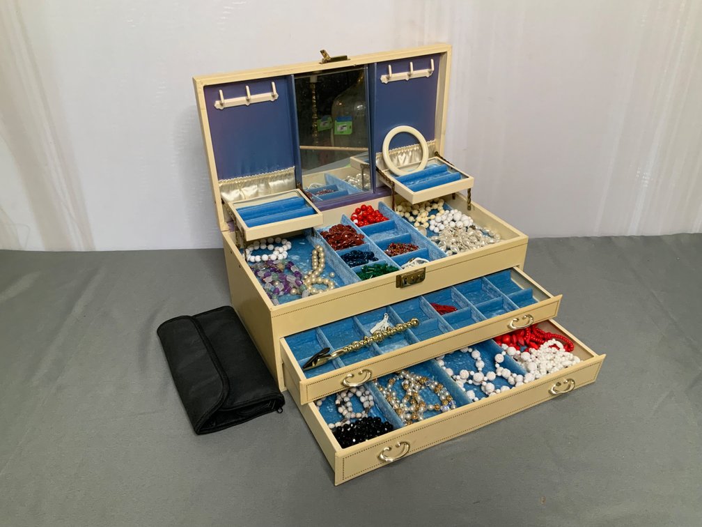 Vintage Jewelry Box and Costume Jewelry 