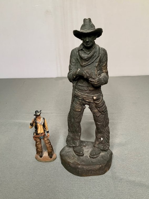 Michael Garmin "Twister" Cowboy Figurine and Mini Figurine 