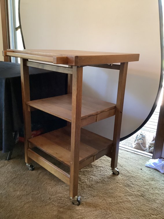 Oasis Island Butcher Block Rolling Cart