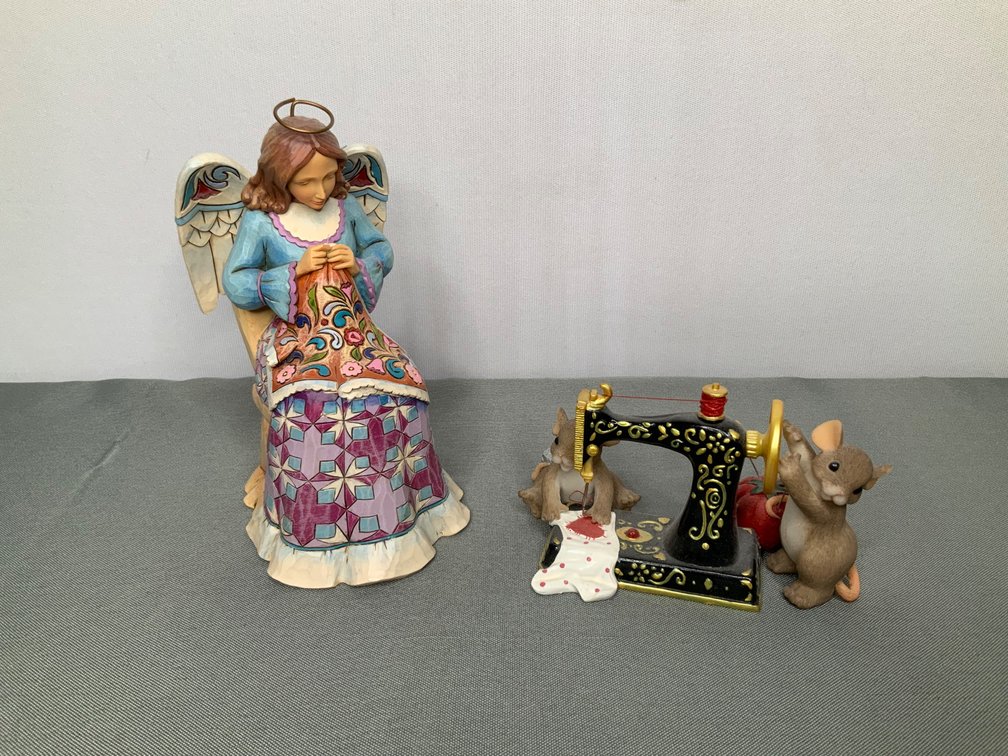 Jim Shore "Sew Angelic", Charming Tales "We're Sewing Love" Figurines 