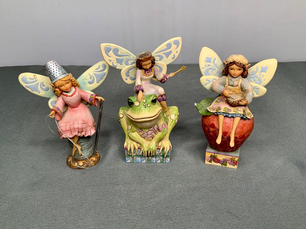 Jim Shore "Have You Kissed a Frog Today", "Mixer of Enchantment", "We all Needle a Little Love" Figurines 