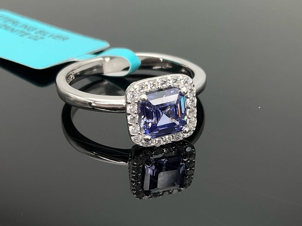 Sterling Silver Tanzanite CZ Ring