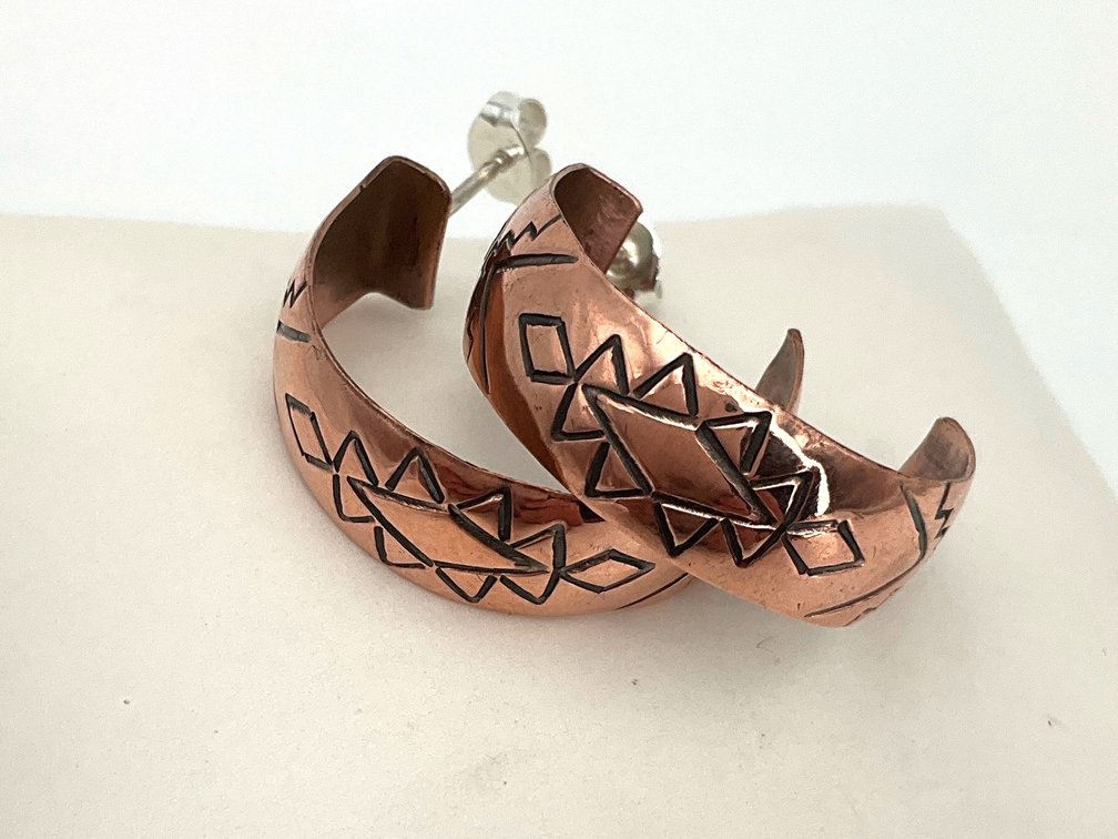 Native American Copper Hoop Earrings