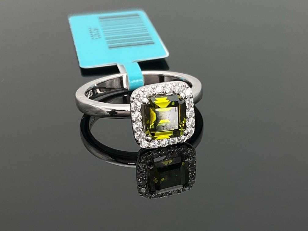 Peridot CZ Silver Ring