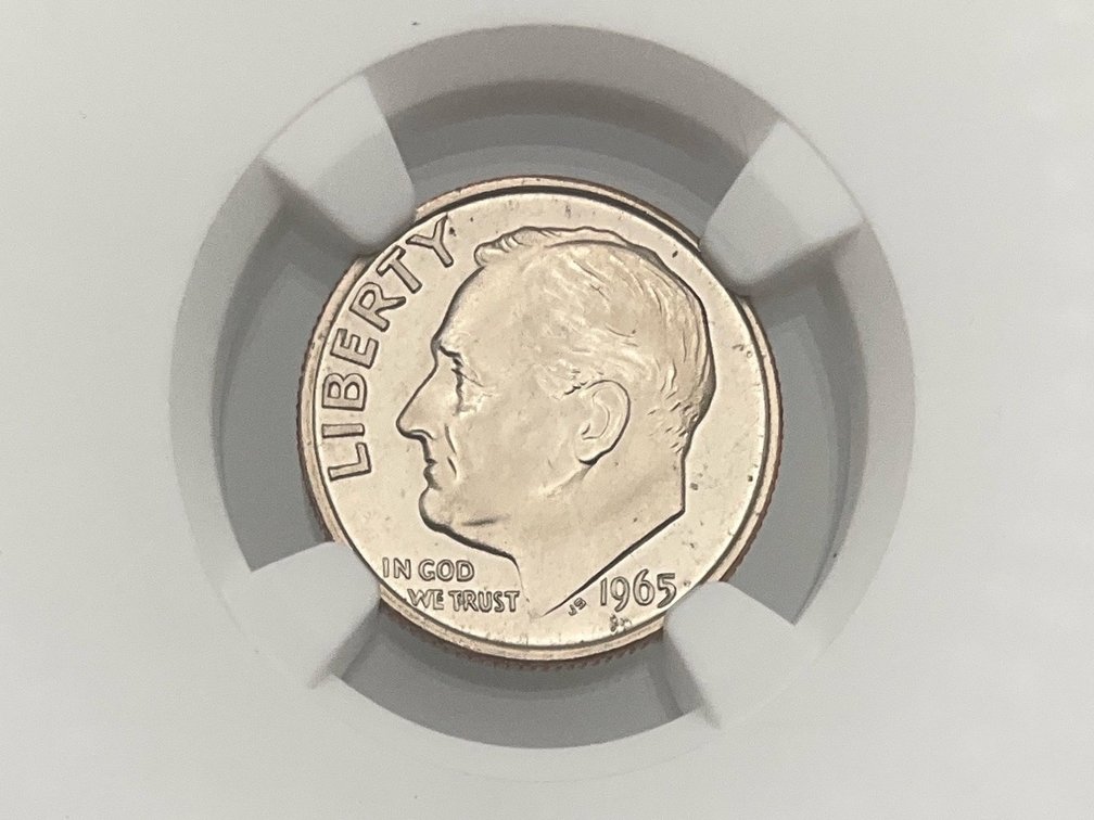 1965 SMS Roosevelt Dime, NGC MS 67