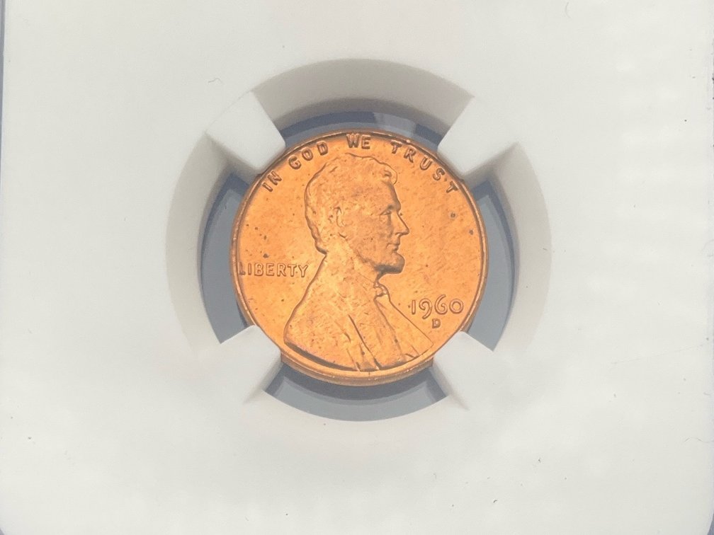 1960-D Large Date Lincoln Penny, NGC MS 66 RD