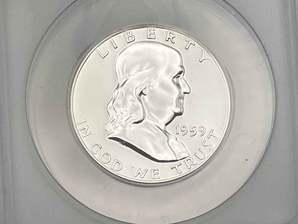 1959 Franklin Half Dollar, ANACS PF 67