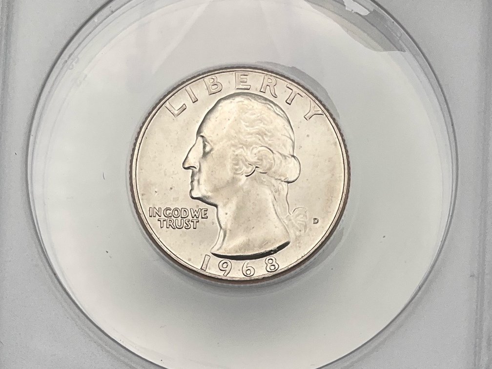 1968-D Washington Quarter, ANACS MS 66