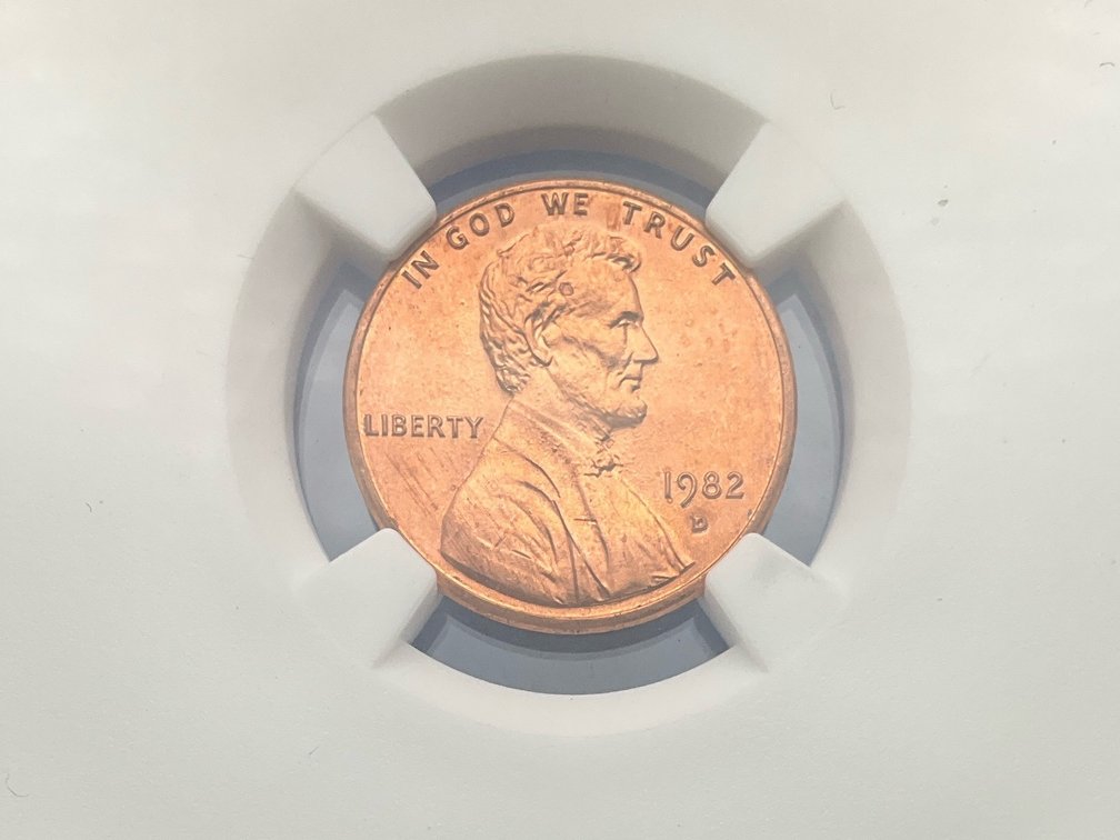 1982-D Lincoln Penny Small Date, NGC MS 66 RD