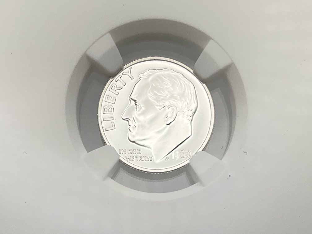 1960 Roosevelt Dime, NGC PF 66