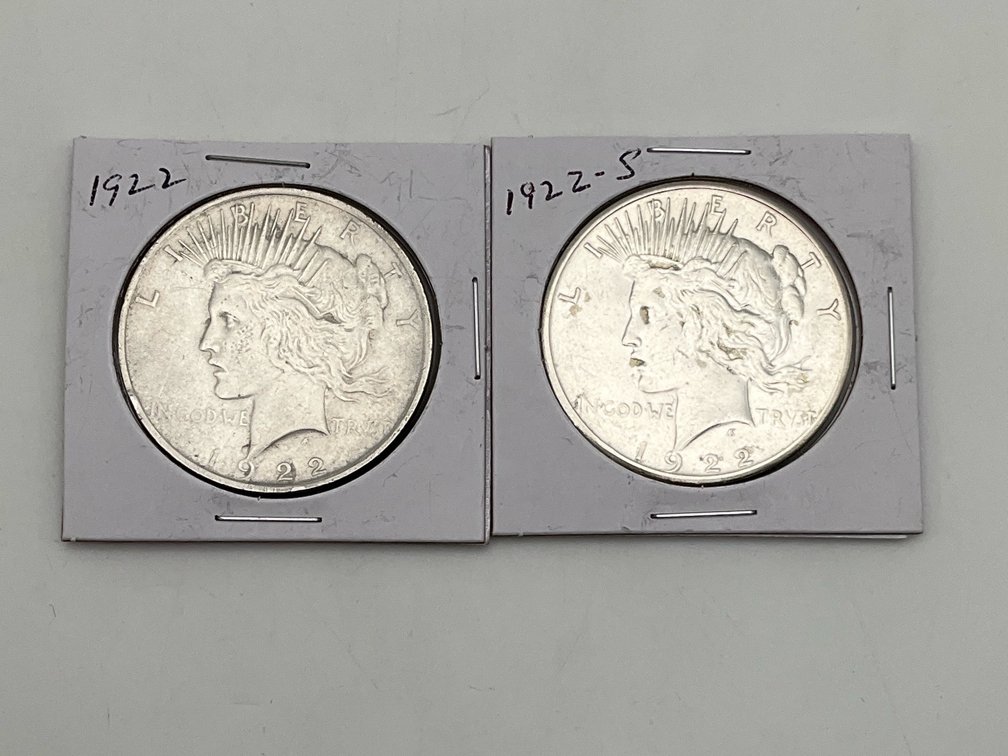 1922 and 1922-S Peace Dollars