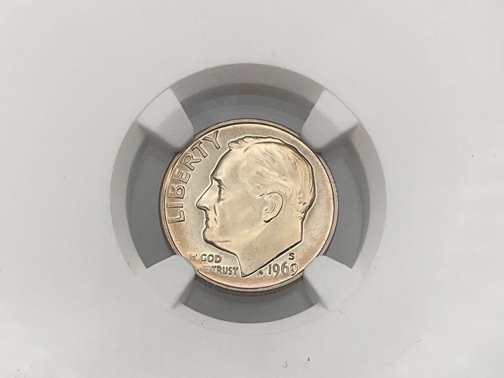 1969-S Roosevelt Dime, NGC PF 68 Cameo