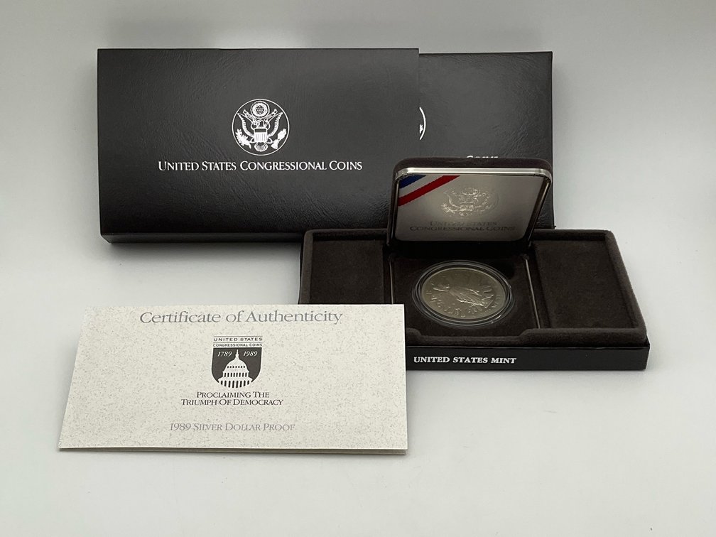 1989 US Congressional Bicentennial Proof Silver Dollar