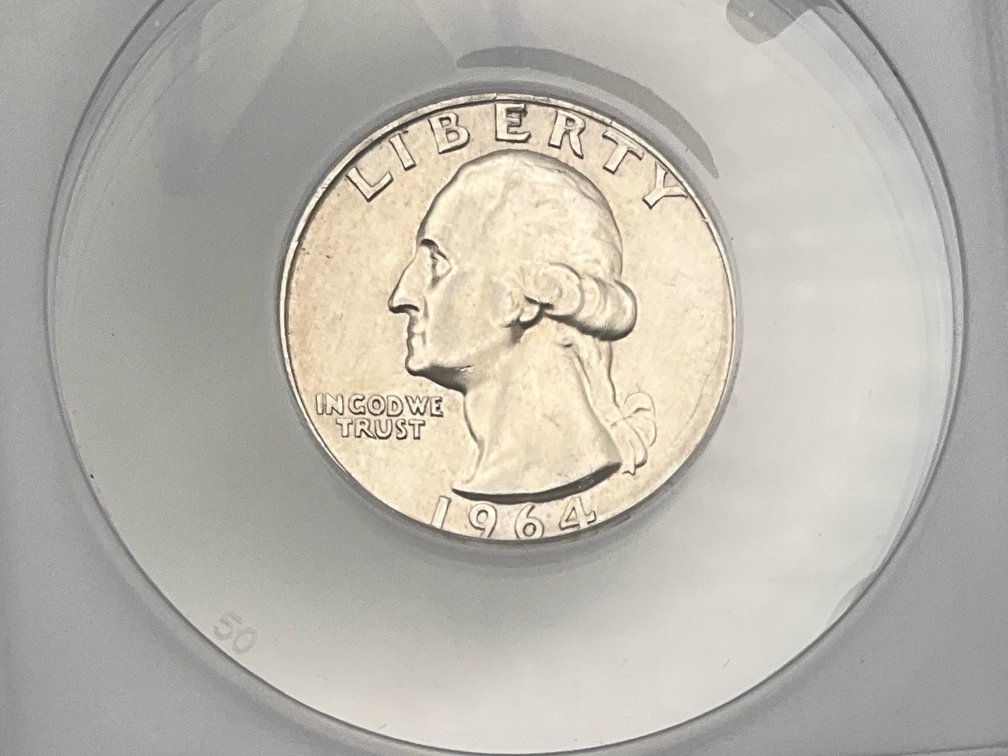 1964-D Washington Quarter, ANACS AU 58