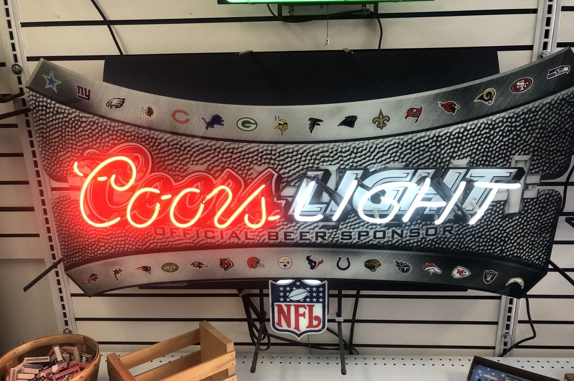 Coors Light NFL Neon Bar Sign