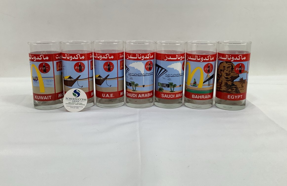 Vintage Middle East-Themed McDonald's Coca-Cola Glasses
