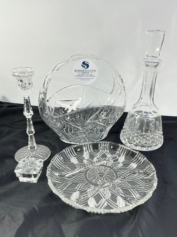 Waterford Candlestick, Crystal Basket and More