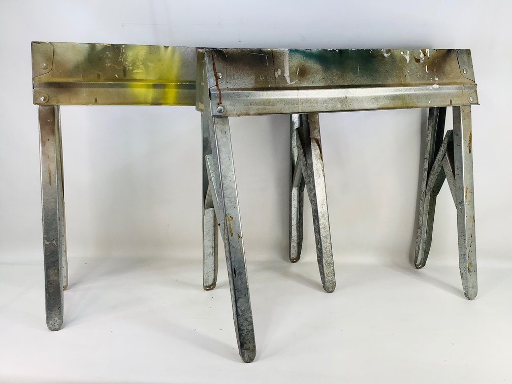 Galvanized Metal Collapsible Sawhorses