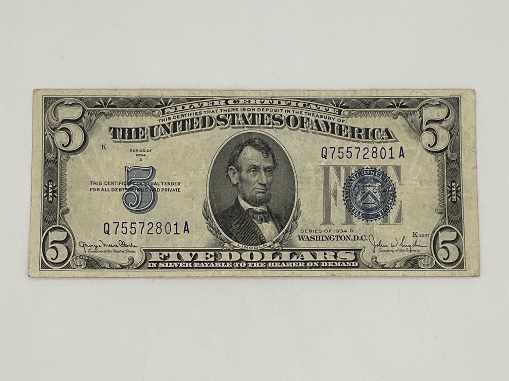1934-D $5 Silver Certificate