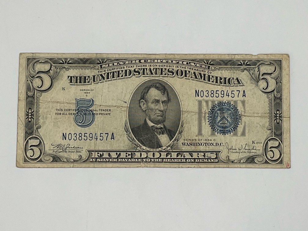 1934-C $5 Silver Certificate