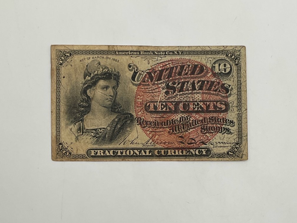 1863 4th Issue 10c Fractional Currency