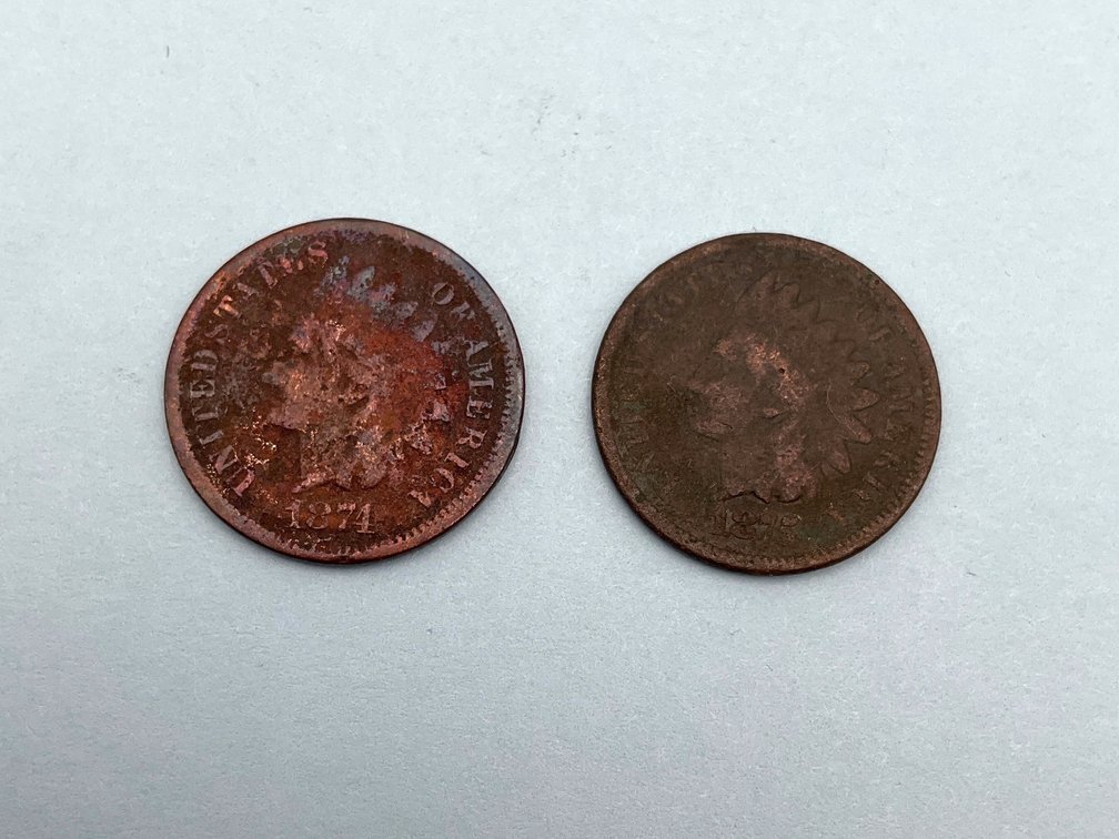 1874 & 1875 Indian Head Cents