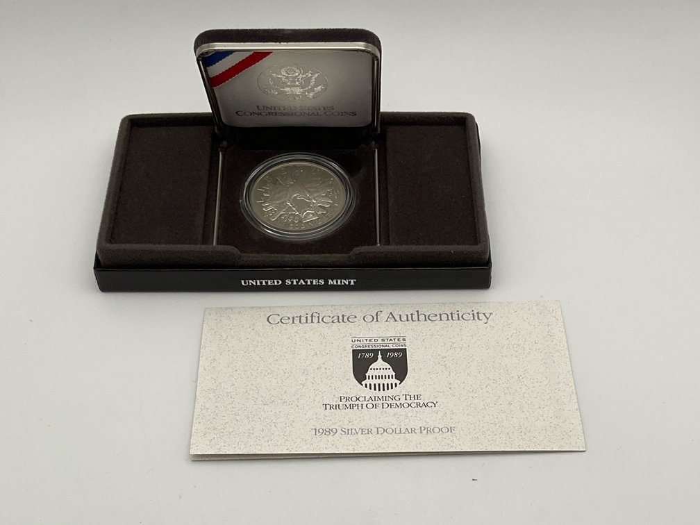 1989 US Congressional Bicentennial Proof Silver Dollar