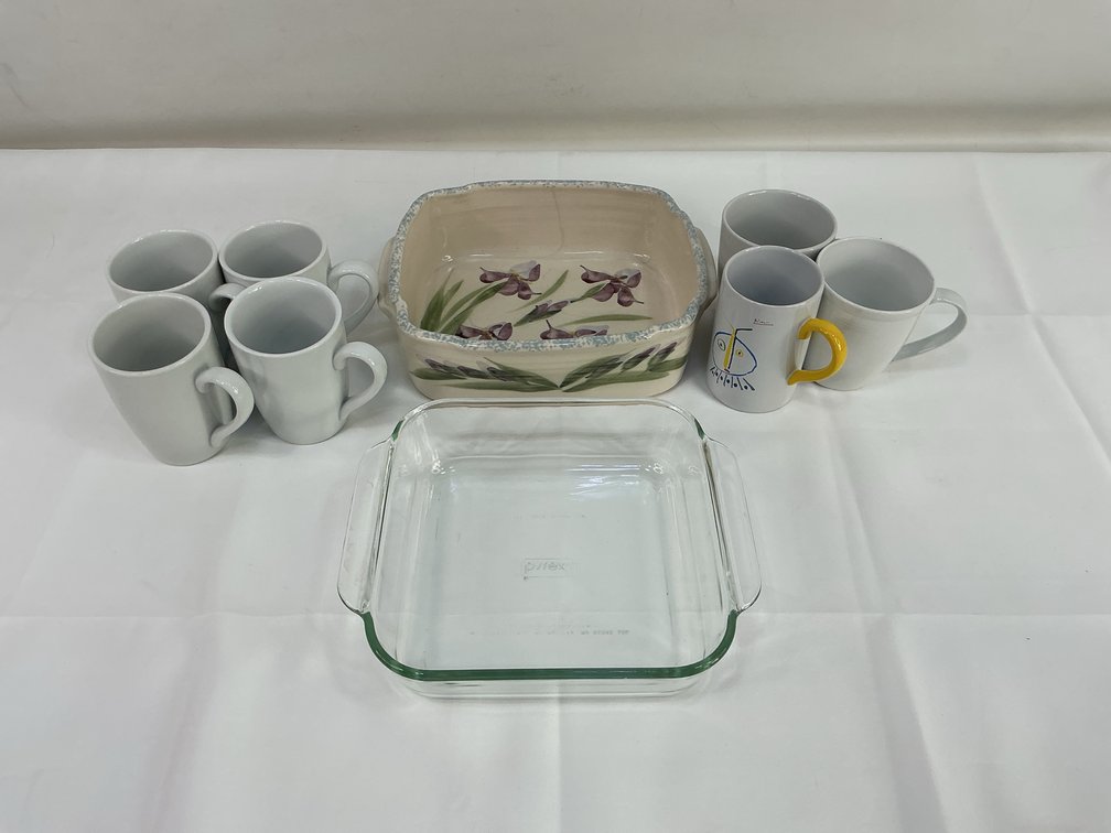Pyrex Baking Dish, White Mugs and More