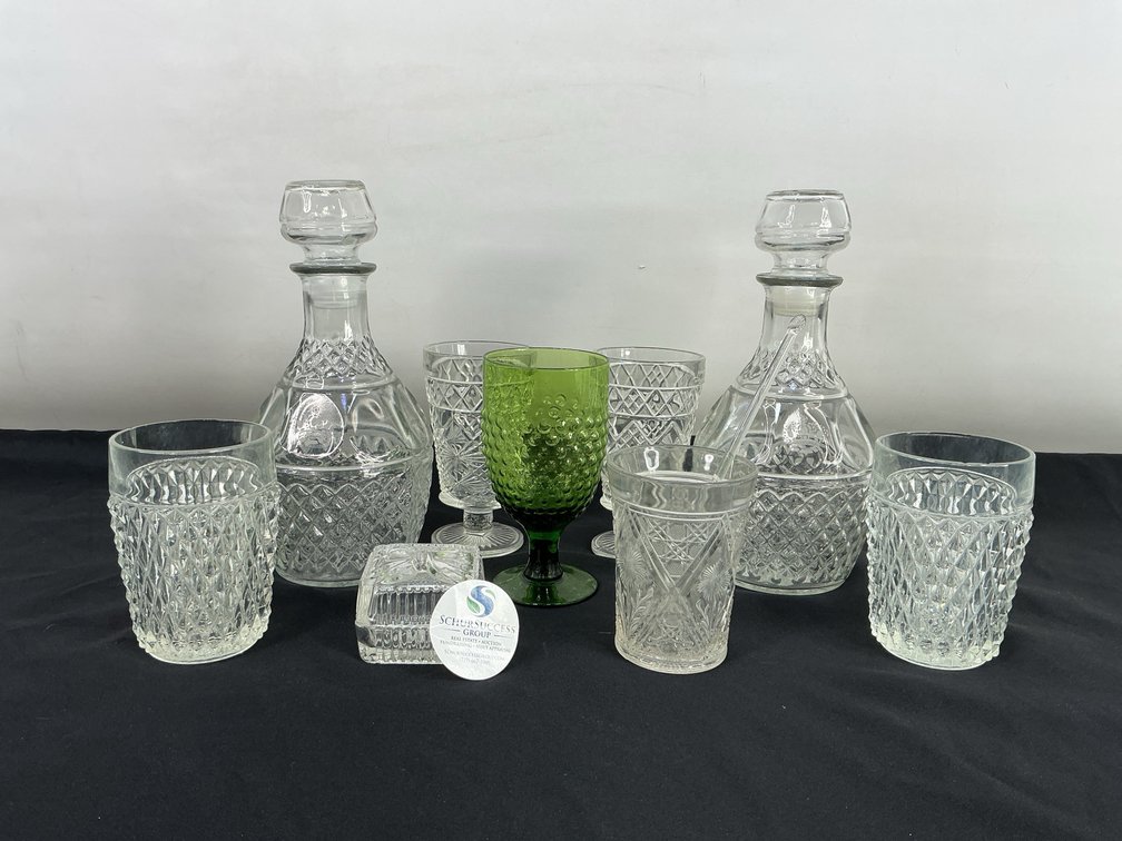 Crown Royal Glass Decanters with Glasses