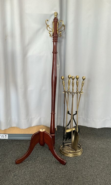 Fireplace Tools and Coat Rack