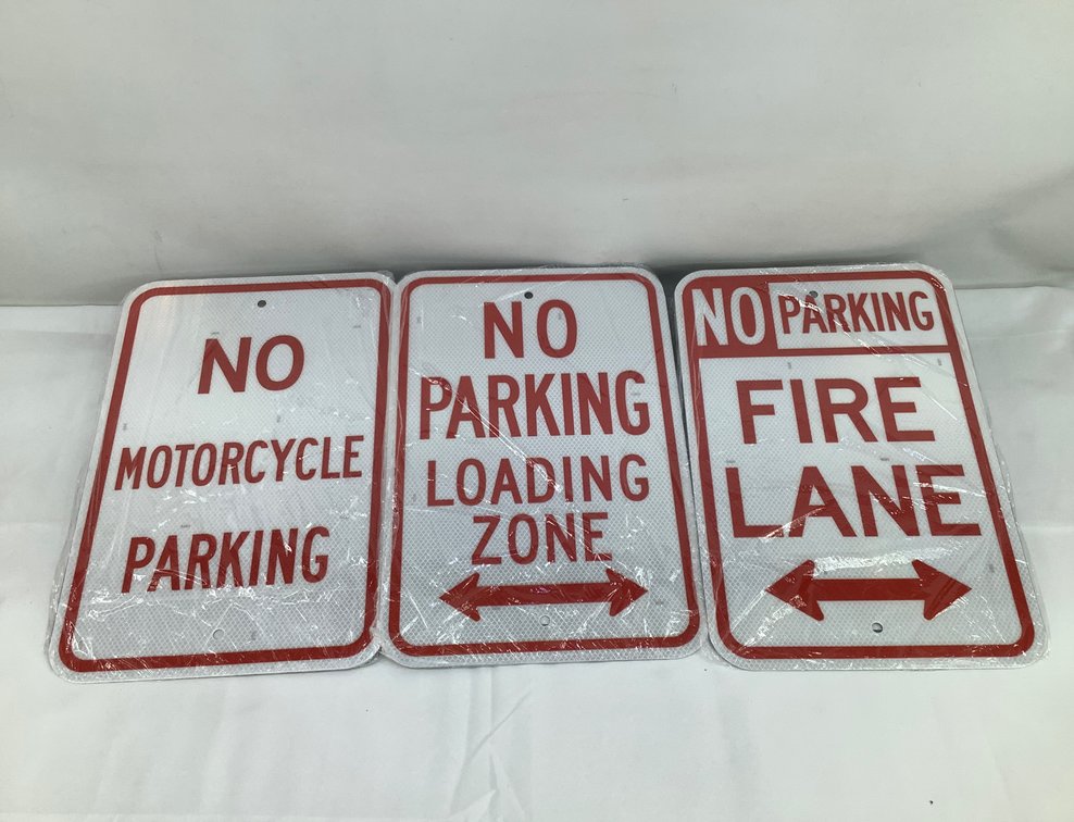 Three (3) "NO PARKING" Signs