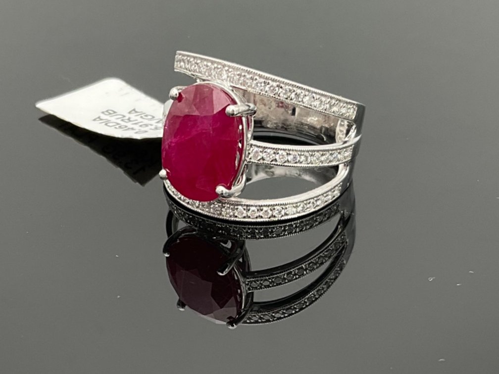 Ruby and Diamond Platinum Ring