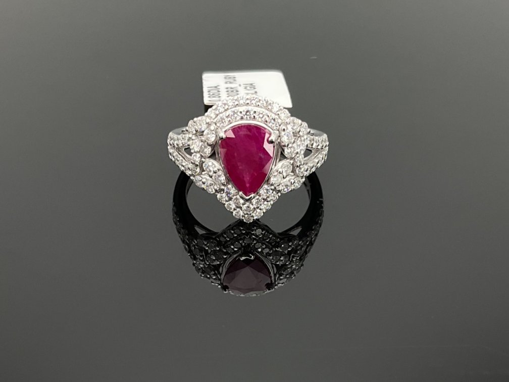 Burmese Ruby and Diamond Ring