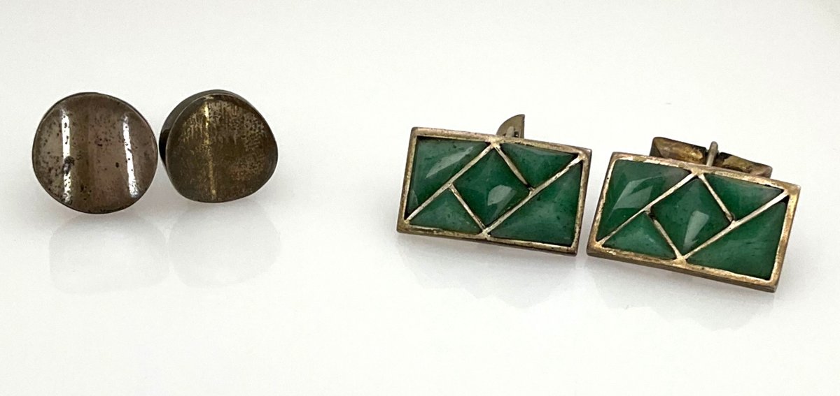Aventurine Silver Cufflinks
