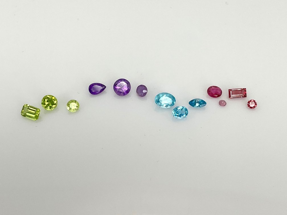 Topaz, Amethyst, Peridot and Tourmaline Gemstones