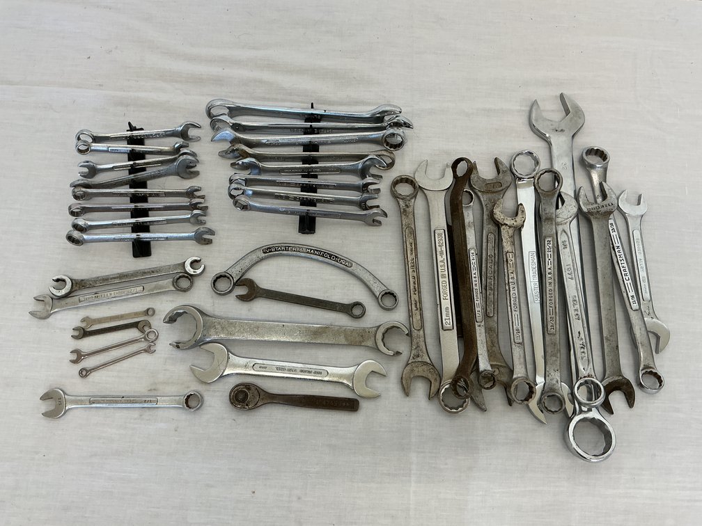 Large Collection of Craftsman Combination and Open-End Wrenches