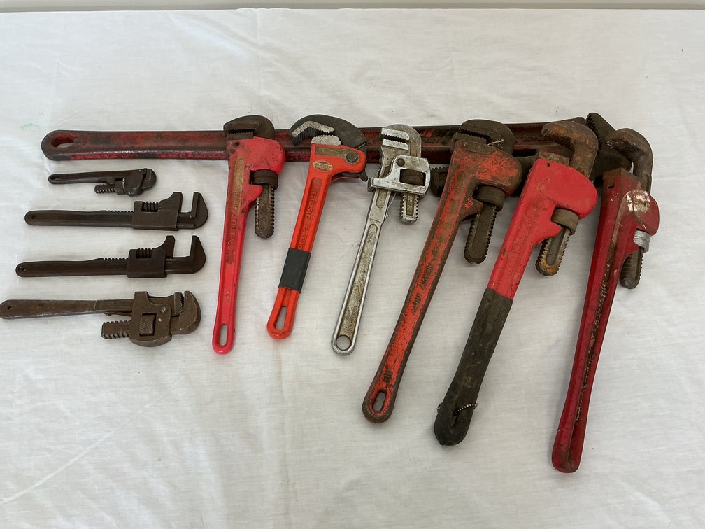 Large Assortment of Pipe Wrenches