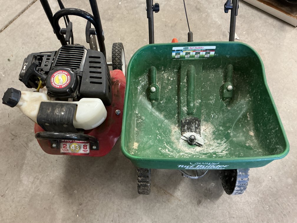 Southland 43cc 2-Cycle Cultivator and Scotts Turf Builder Mini