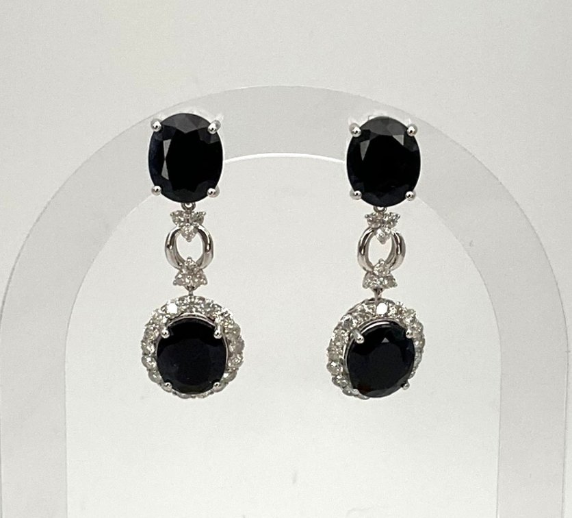 Sapphire and Diamond Earrings