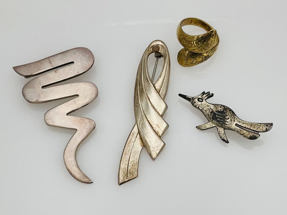 Sterling Silver Pins and Ring