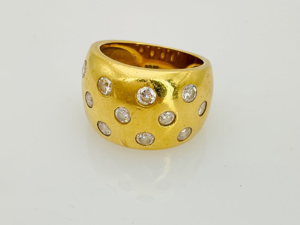 Gold and Diamond Tapered Band