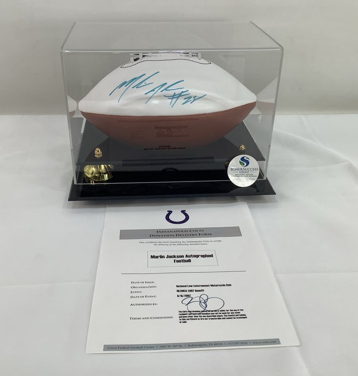 Marlin Jackson Autographed Football