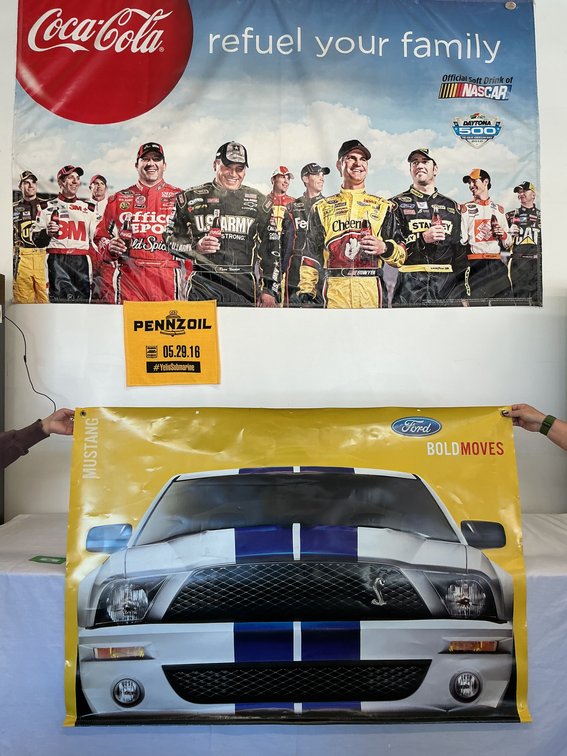2010 Daytona Coca-Cola Banner and Mustang "Bold Moves" Banner