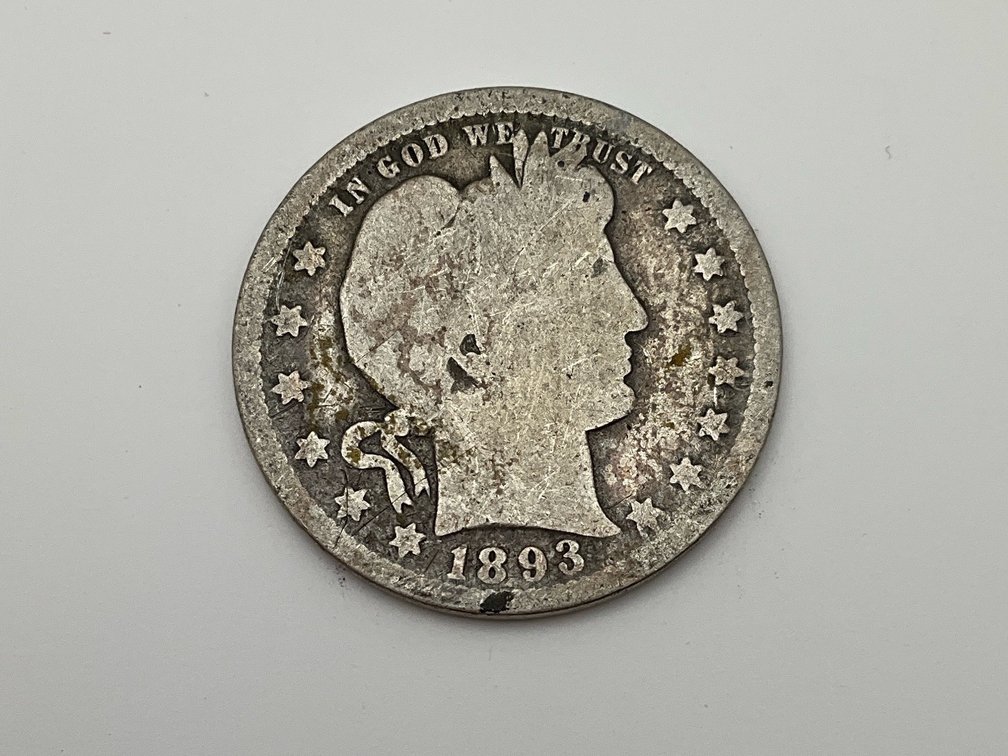 1893 US Silver Barber 25c