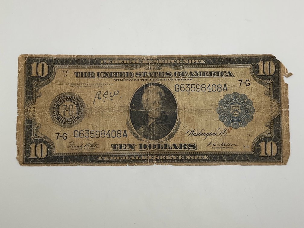1914 Large $10 Federal Reserve Note