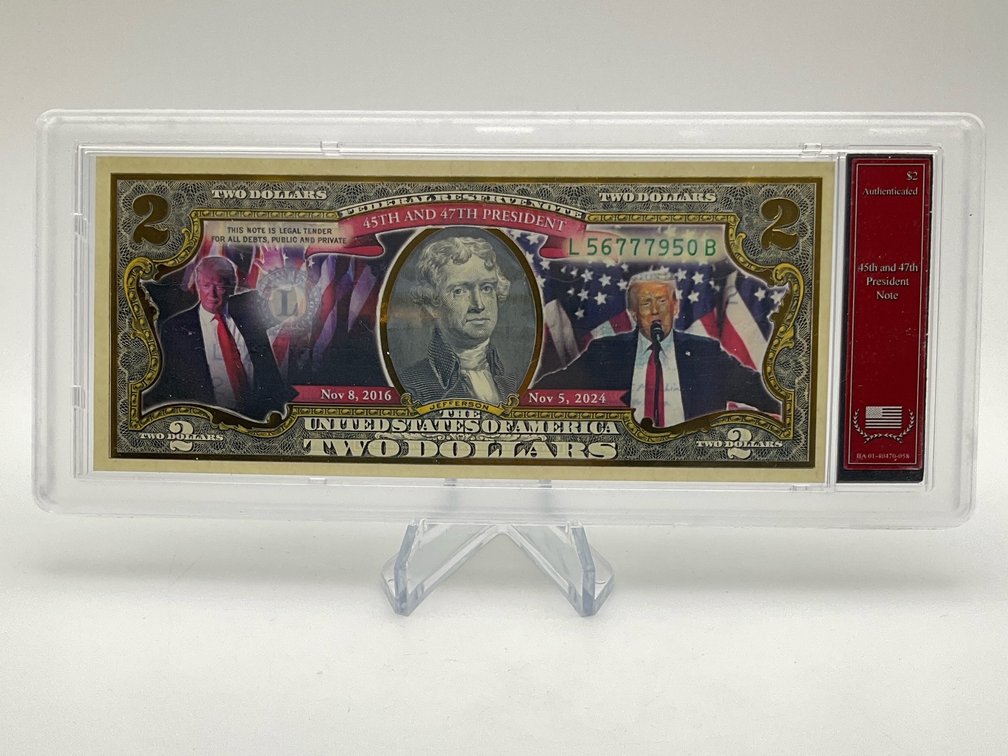 Enhanced Genuine $2 Trump 45th/47th President Note