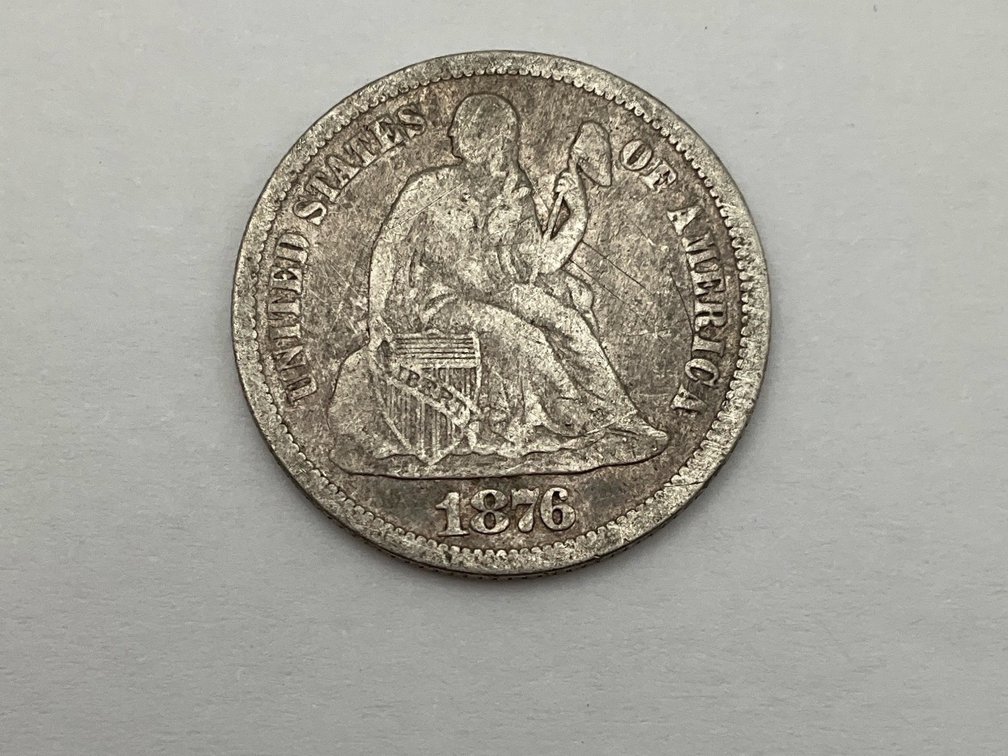1876 US Liberty Seated Dime